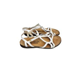 NAOT Dorith White Strap Leather Sandal Women's size 38/7